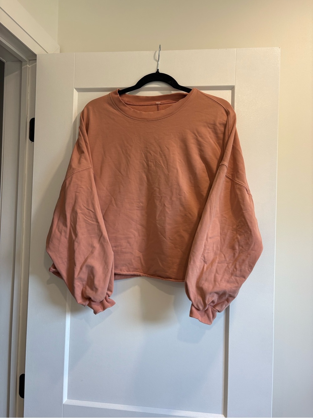 lululemon athletica Cropped Balloon-Sleeve Sweatshirt - Terracotta